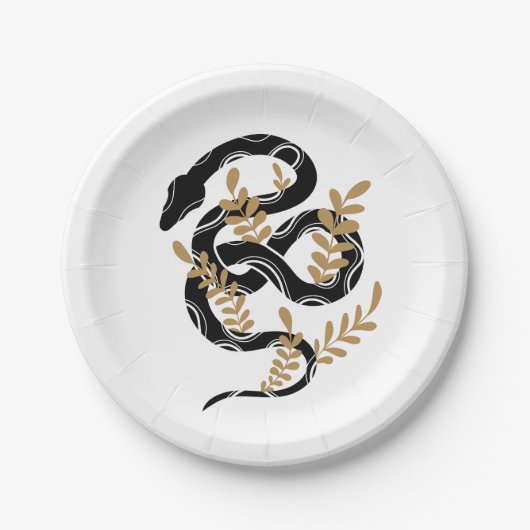 Assiettes En Carton Serpent avec plante (Devant)
