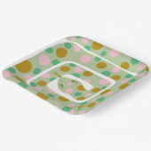 Assiettes En Carton Serpent rose et vert Abstrait poêlé amusant (Angulaire)