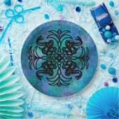 Assiettes En Carton Serpent tribal noir et blanc (Fête)