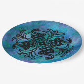 Assiettes En Carton Serpent tribal noir et blanc (Angle)