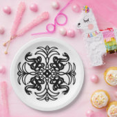 Assiettes En Carton Serpent tribal noir et blanc (Fête)