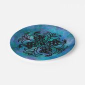 Assiettes En Carton Serpent tribal noir et blanc (Angle)