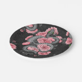 Assiettes En Carton Serpents et roses de pêche (Angle)