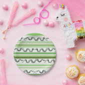 Assiettes En Carton Serpents verts et Motifs (Fête)