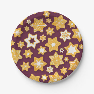 Assiettes En Carton Serre de biscuits de Noël avec Arrière - plan de p