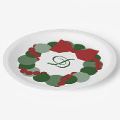 Assiettes En Carton Serre de Noël avec Plaques de fête de Monogramme p (Angle)