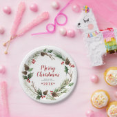 Assiettes En Carton Serre de Noël rustique (Fête)