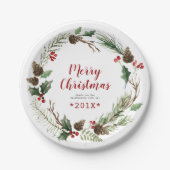 Assiettes En Carton Serre de Noël rustique (Devant)