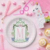 Assiettes En Carton Serre preppée avec En vichy rose (Fête)