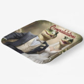 Assiettes En Carton "Serrer l'amour : une affaire Mariage crocodilienn (Angulaire)