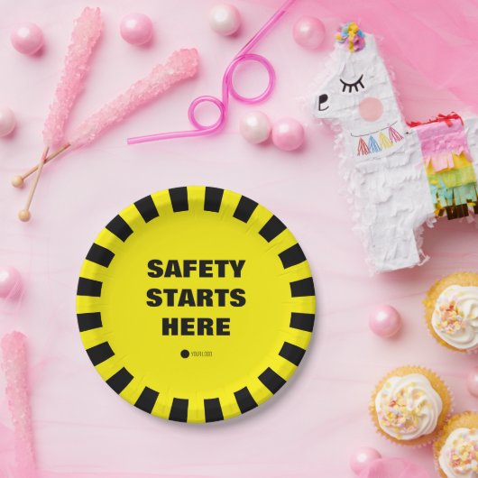 Assiettes En Carton Service de la sécurité Bureau Partie ronde (Fête)