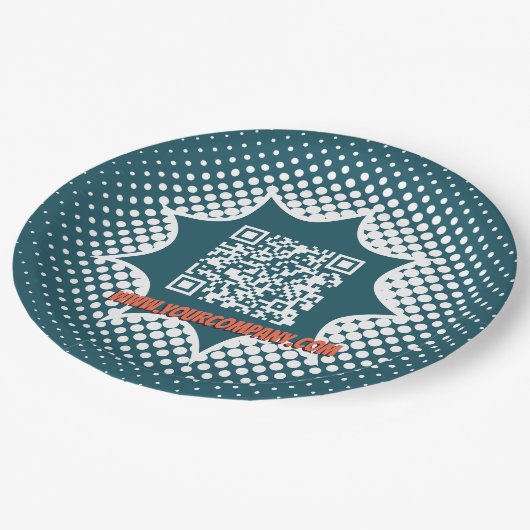 Assiettes En Carton Service de nettoyage de code QR bleu promotionnel (Angle)