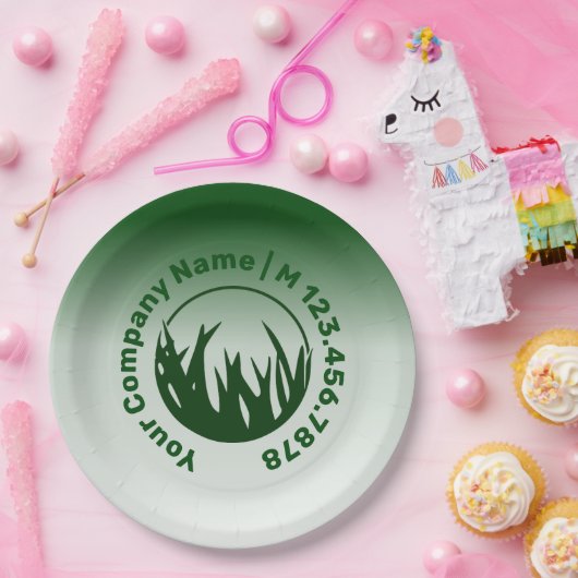 Assiettes En Carton Service d'entretien de la pelouse verte (Fête)