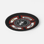Assiettes En Carton Service d'incendie AJOUTER LE NOM Pompier Insigne  (Angle)