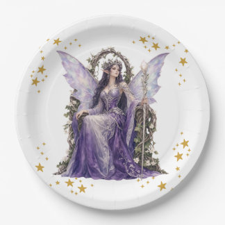 Assiettes En Carton Serviette de fête d'anniversaire de 7 ans de Fée A