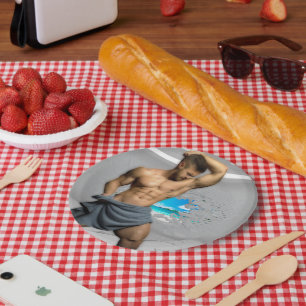 Assiettes En Carton Serviette d'homme de SlipperyJoe mur de briques bl