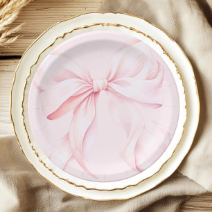 Assiettes En Carton Serviette en papier rose coquette