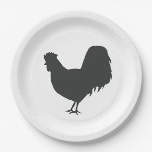 Assiettes En Carton Serviette en papier silhouette de coq pour fête de