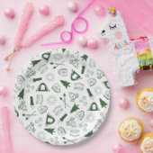 Assiettes En Carton Serviette en papier verte Camp Bachelorette (Fête)