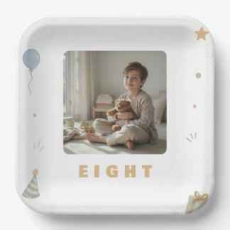 Assiettes En Carton Serviettes d'anniversaire personnalisées Âge 8