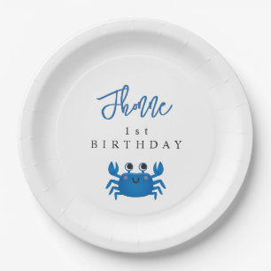 Assiettes En Carton Serviettes de fête d'anniversaire de plage de crab