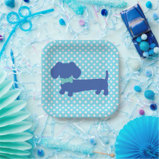 Assiettes En Carton Serviettes de fête pour teckel Wiener Dog nœud pap
