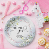 Assiettes En Carton Serviettes de mariage géométriques à verdure Elle (Fête)