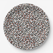 Assiettes En Carton Serviettes Empreinte de léopard rose vif (Devant)