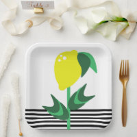 Serviettes en papier à rayures de plante de jardin