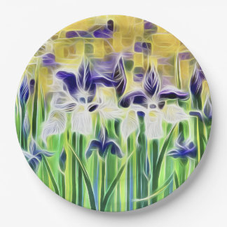 Assiettes En Carton Serviettes en papier Iris abstraites