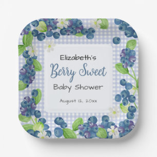 Assiettes En Carton Serviettes pour Baby Shower aquarelle Bleu Sucré a