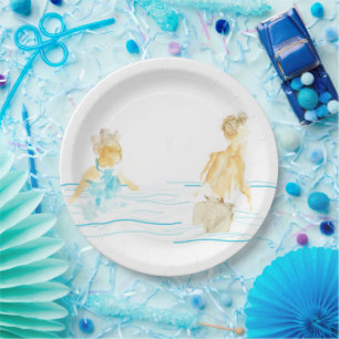 Assiettes En Carton Serviettes pour fête au bord de la piscine