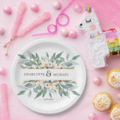 Assiettes En Carton serviettes simples et élégantes à fleurs d'eucalyp (Fête)