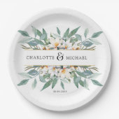 Assiettes En Carton serviettes simples et élégantes à fleurs d'eucalyp (Devant)