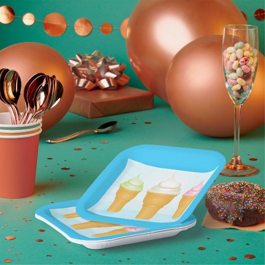 Assiettes En Carton Servir Doux Crème de glace cônes amusant Dessert d