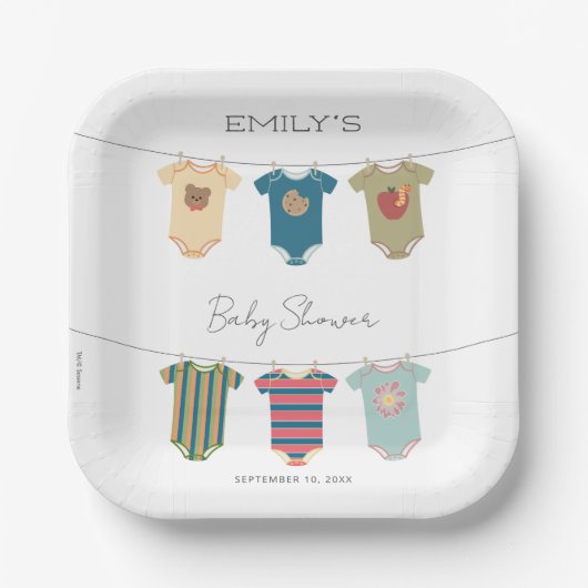 Assiettes En Carton Sesame Pals Baby shower de combinaisons physiques (Recto)