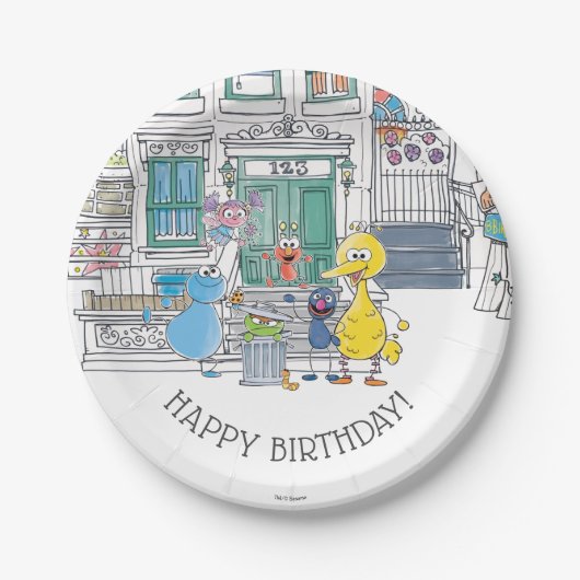 Assiettes En Carton Sesame Pals Doodley Graphisme (Devant)