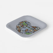 Assiettes En Carton Sésame Sésame | Oscar the Grouch Doodle Heart (Angulaire)