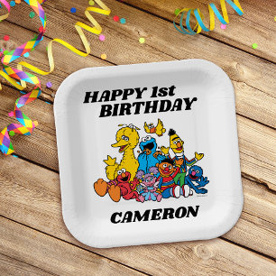 Assiettes En Carton Sesame Street Pals 1er anniversaire