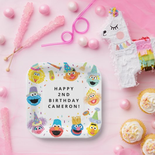 Assiettes En Carton Sesame Street Pals Confetti Anniversaire (Fête)