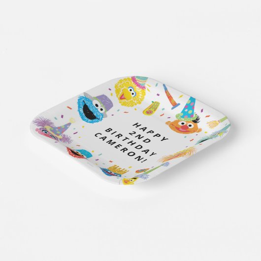 Assiettes En Carton Sesame Street Pals Confetti Anniversaire (Angulaire)