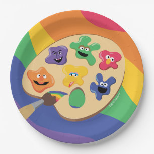 Assiettes En Carton Sesame Street Pals Rainbow Art Party