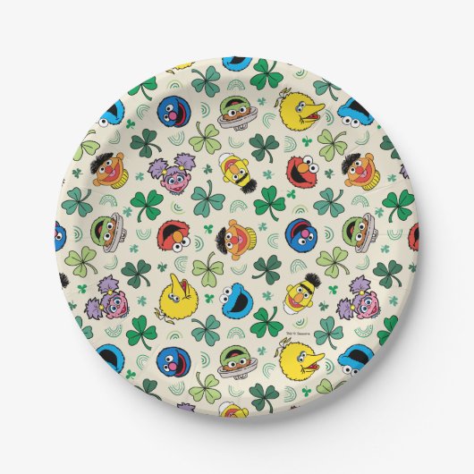 Assiettes En Carton Sesame Street St. Patrick's Day Motif (Devant)