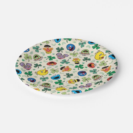 Assiettes En Carton Sesame Street St. Patrick's Day Motif (Angle)