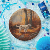 Assiettes En Carton Setter anglais en automne Leaves Fall Inspire (Fête)