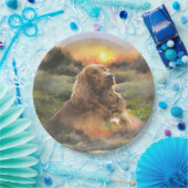 Assiettes En Carton setter irlandais avec chiot (Fête)