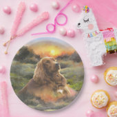 Assiettes En Carton setter irlandais avec chiot (Fête)