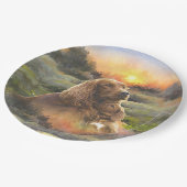 Assiettes En Carton setter irlandais avec chiot (Angle)