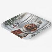 Assiettes En Carton Setter irlandais de Noël avec Snowman (Angulaire)