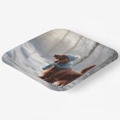 Assiettes En Carton Setter Irlandais En Bois D'Hiver (Angulaire)